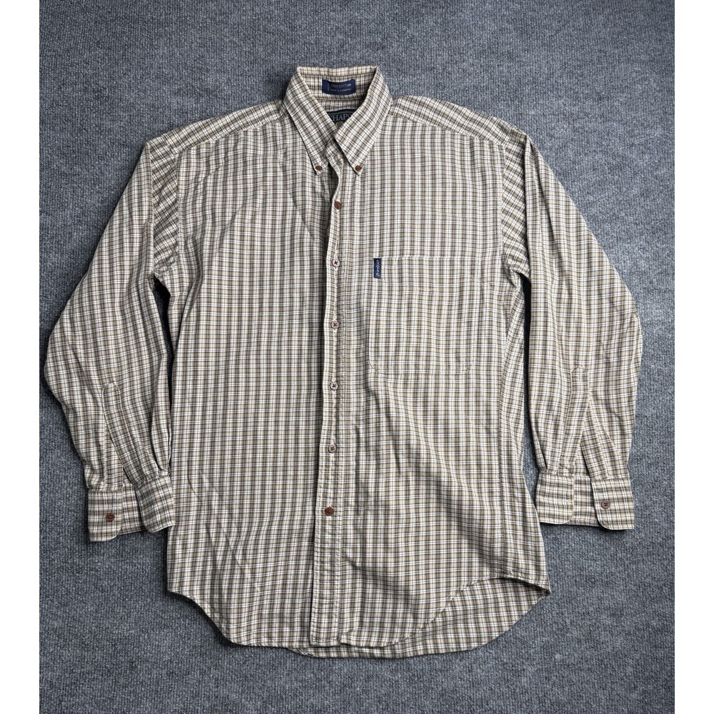 Chaps By Ralph Lauren Plaid Flannel Shirt Mens Small Brown‎ Button Down Cotton